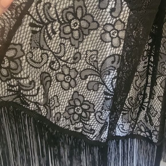 Oragami NWOT Black Floral Lace Kimono XXL - Picture 5 of 11